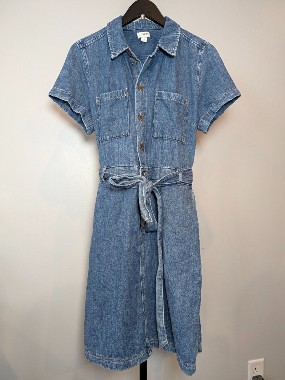 J.Crew Women's Size 12 Denim Utility Shirt Dress Seaport Blue Country Western